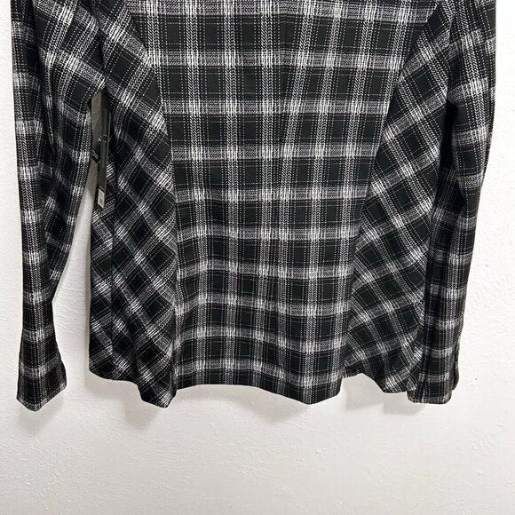 Liverpool Fitted Blazer Womens Size M Black White Glen Plaid One Button Academia - Picture 9 of 13